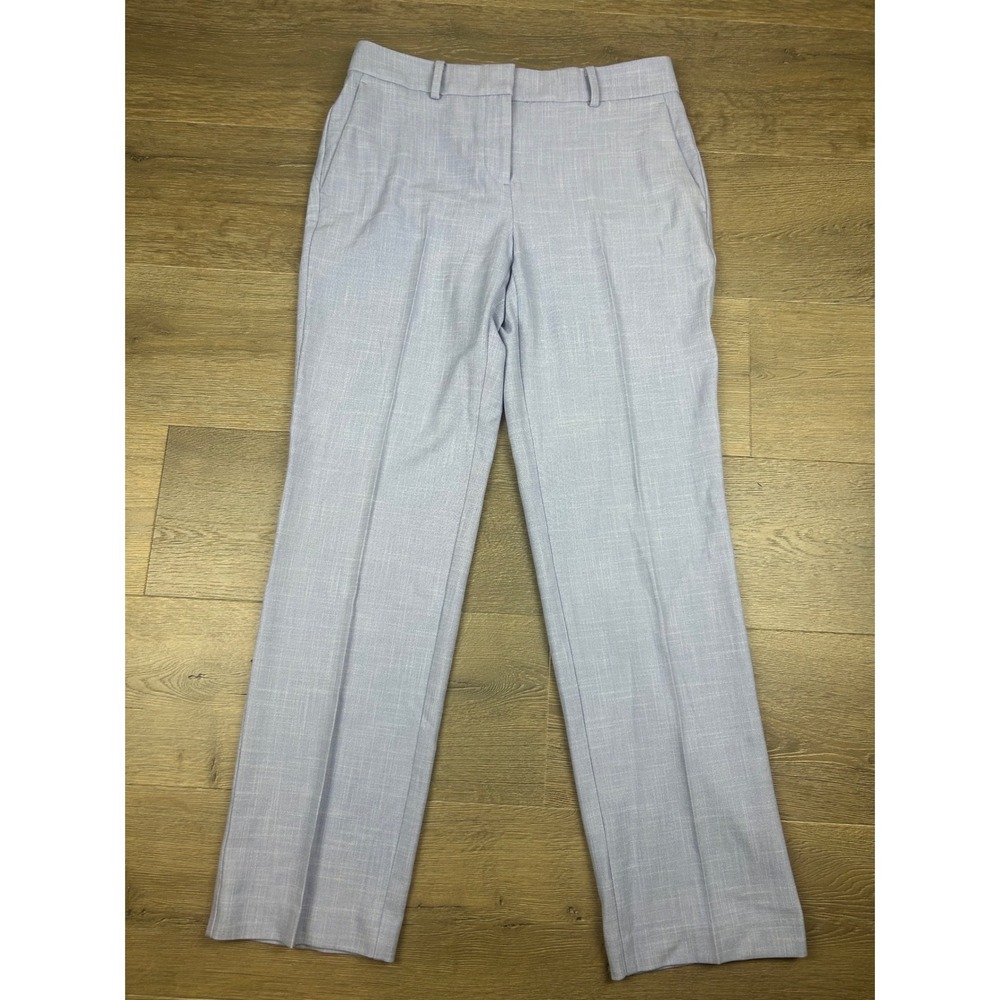 Ann Taylor Curvy Fit Light Blue Textured Straight Leg Dress Pants Trousers 2